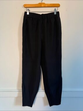 COS Black Elastic Waist Pleated Trousers